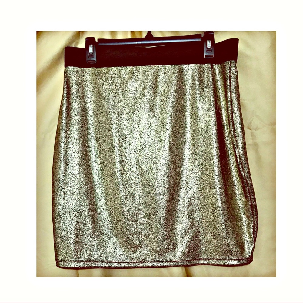 Gold mini skirt
